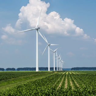 parc d'éoliennes en activité