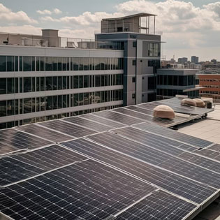 panneaux photovoltaïque sur le toit d'un immeuble