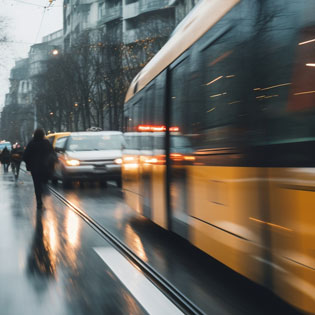 car rouge transportant des citadins