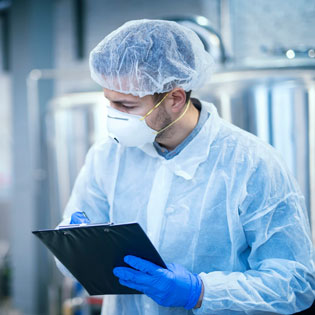 man in a pharmaceutical laboratory