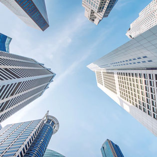 vue de plusieurs immeubles de bureaux