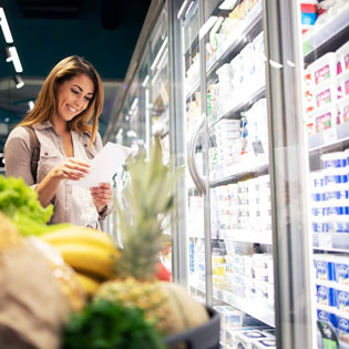 woman shopping for food