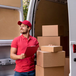 man delivering boxes