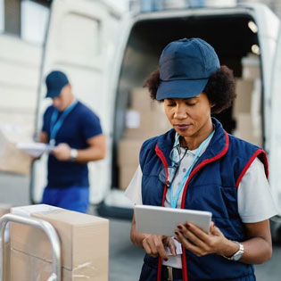 woman delivering parcels