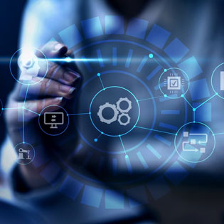 main pointant une représentation de l''intelligence artificielle