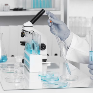 man working in a medical biology laboratory