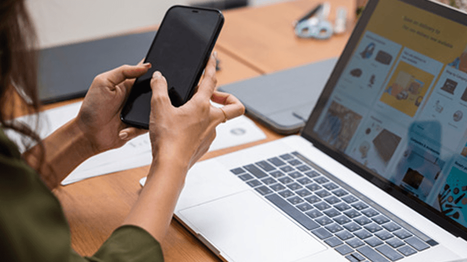 Using a smartphone to make an online purchase